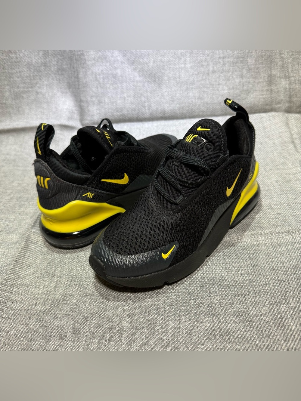 Nike Kids Air Max 270 Styled Sneakers - Black/Yellow